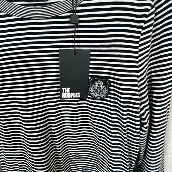 NWT The Kooples Monochrome Striped Top Size 3 or Large - Picture 2 of 4